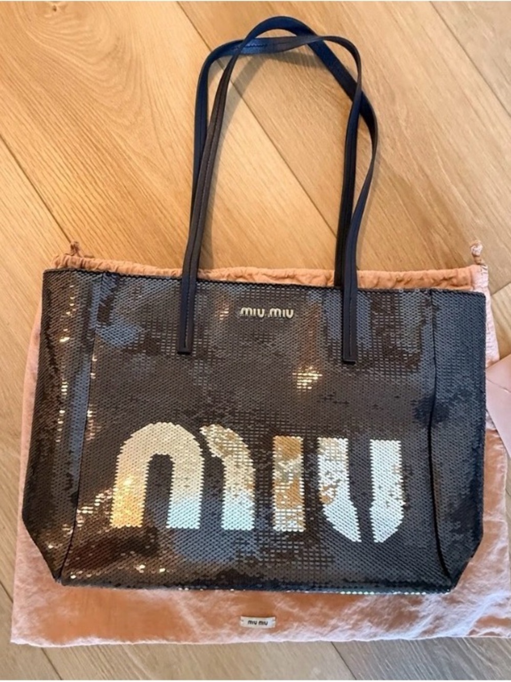 Miu Miu Navy/Silver Sequin Tote